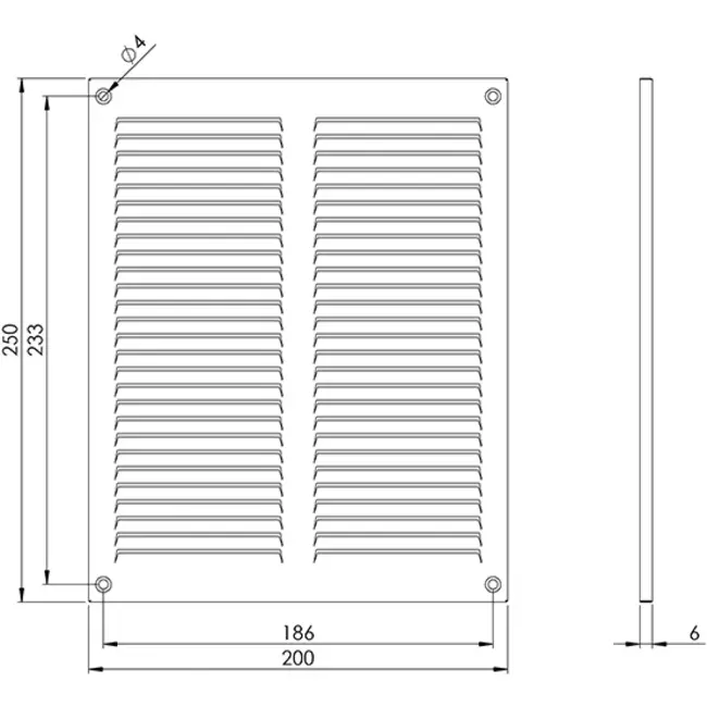 Metallgitter 200x250mm verzinkt - MR2025Zn
