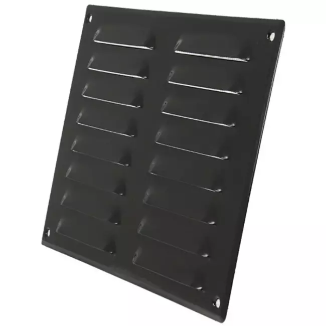 Lüftungsgitter Metall 260x190 mm schwarz - MR2619M - RAL9005
