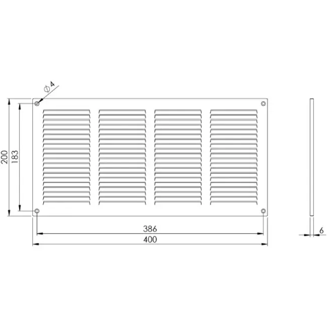 Metallgitter 400x200mm schwarz - MR4020M - RAL9005