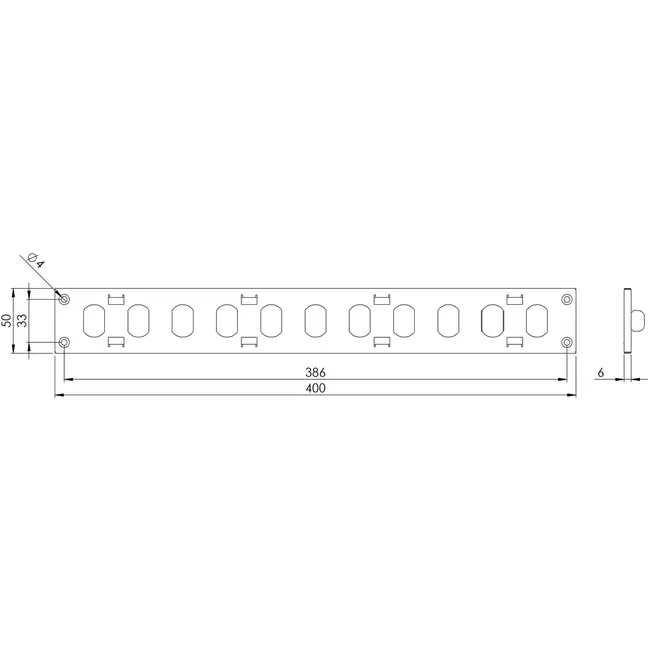 Metallgitter verstellbar 400x50 galvanisiert - MR405RZn