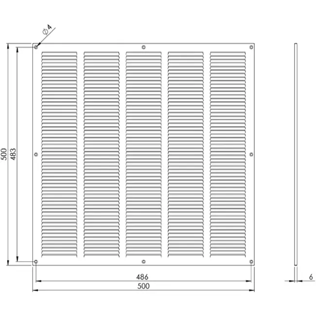 Metallgitter 500x500mm verzinkt - MR5050Zn