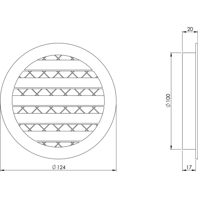Gitter aus Aluminiumlegierung Ø100 beige - MRA100Y - RAL1015