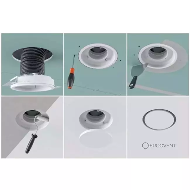 Ergovent rahmenloses verputzbares Ventil Rund 160 mm