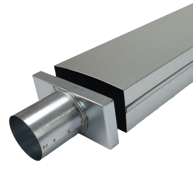 Deckel 220x80 mm mit Anschlussdurchmesser 80 mm für Abgasrohr
