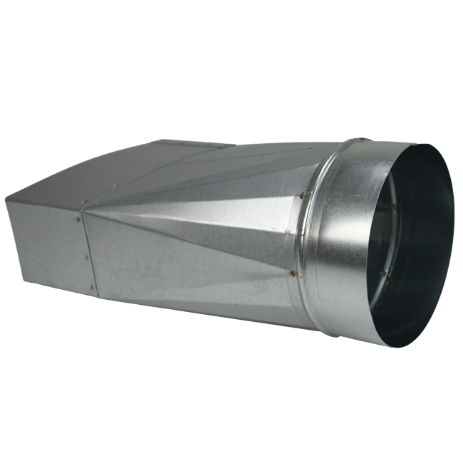 Adapter 220x80 mm auf Durchmesser 125 mm für Rohrleitungen