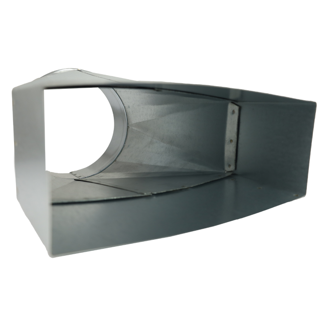 Adapter 220x80 mm auf Durchmesser 125 mm für Rohrleitungen