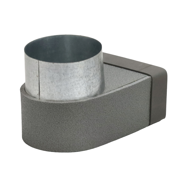 Thermoduct-Krümmer 170mm x 80mm auf Durchmesser 160 mm für Rohrleitungen