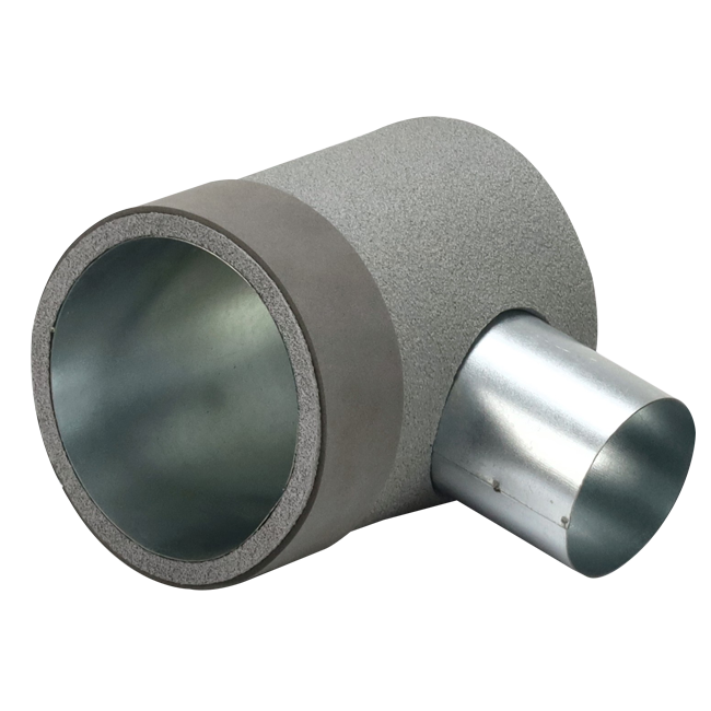 Thermoduct Ventilanschluss Ø 125 mm nach Ø 80 mm für Tunnelbau