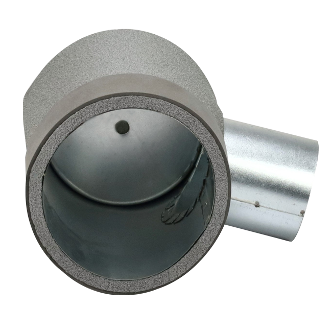 Thermoduct Ventilanschluss Ø 125 mm nach Ø 80 mm für Tunnelbau