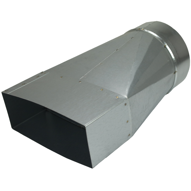 Adapter 220x80 mm auf Durchmesser 150 mm für Rohrleitungen