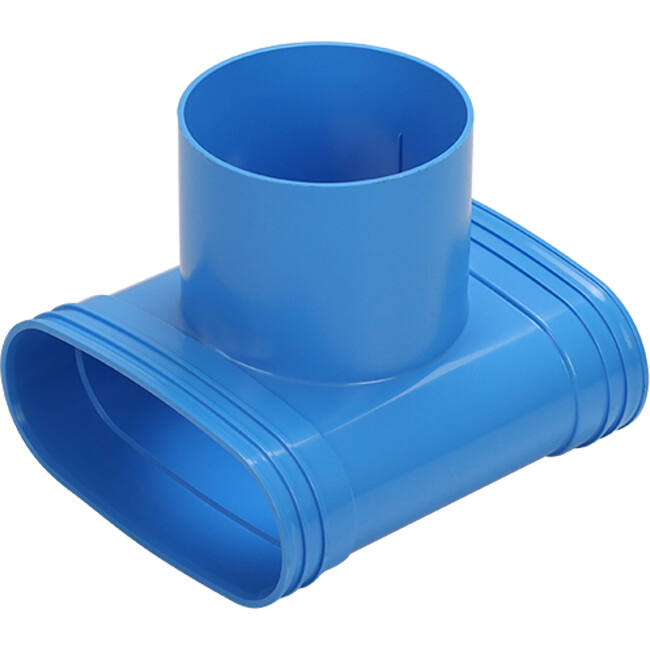 Wavin Ventiza PVC T-Stück oval 195x80 mm mit Durchmesser 160 mm M/M/M