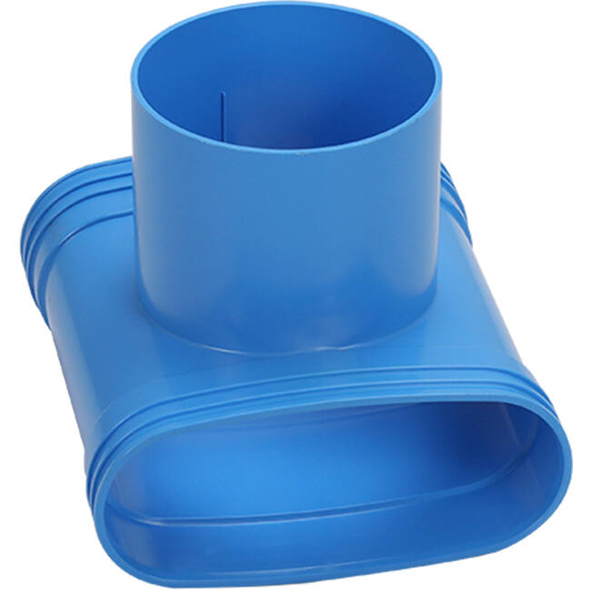 Wavin Ventiza PVC T-Stück oval 195x80 mm mit Durchmesser 160 mm M/M/M