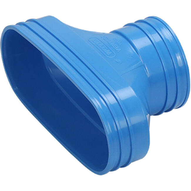 Wavin Ventiza Verlauf PVC oval 195x80 mm auf 80 mm M/M
