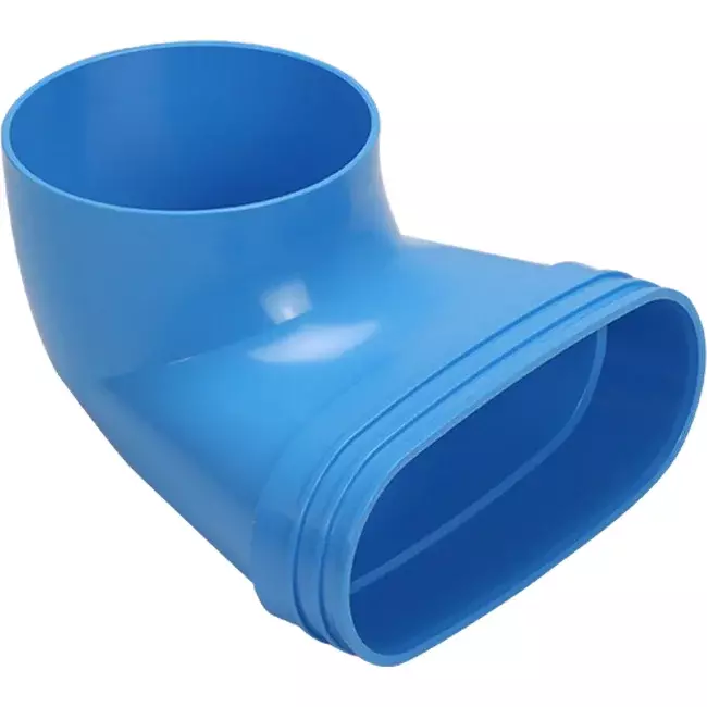 Wavin Ventiza Endstück 90 Grad PVC oval 195x80x70 mm mit Durchmesser 125 mm M/M