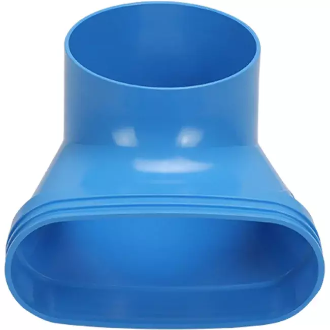Wavin Ventiza Endstück 90 Grad PVC oval 195x80x70 mm mit Durchmesser 125 mm M/M