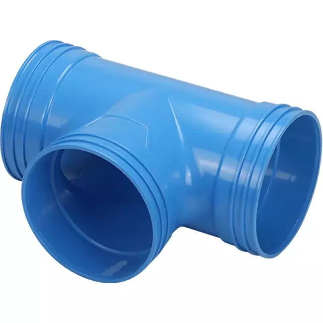 Wavin Ventiza T-Stück 90 Grad PVC rund mit Durchmesser 125 mm M/M/M