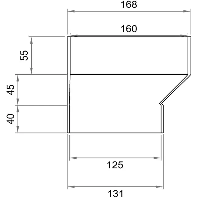 Wavin Ventiza Verlauf PVC rund 160 mm auf 125 mm exzentrisch S/M