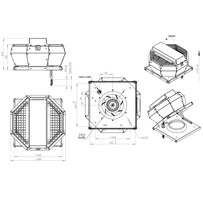 Dachventilator vertikale Konstantdruckregelung - DVA 220 EC O CRK 02