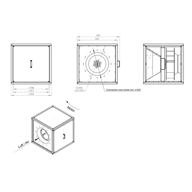 Außenluftstrom des Kastenventilatormotors - MPC T 630 EC K01