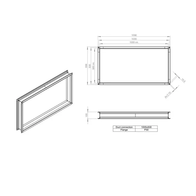 Flexibler Anschluss 1000 x 500 - VS 10050