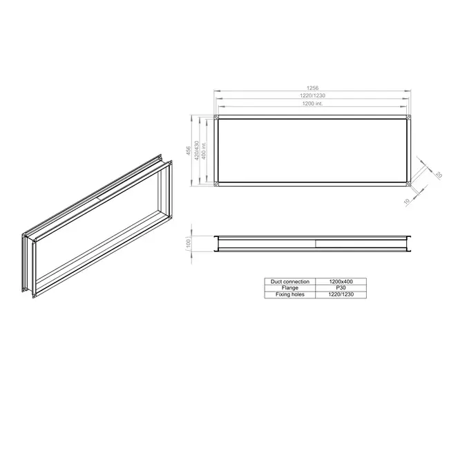 Flexibler Anschluss 1200 x 400 - VS 12040