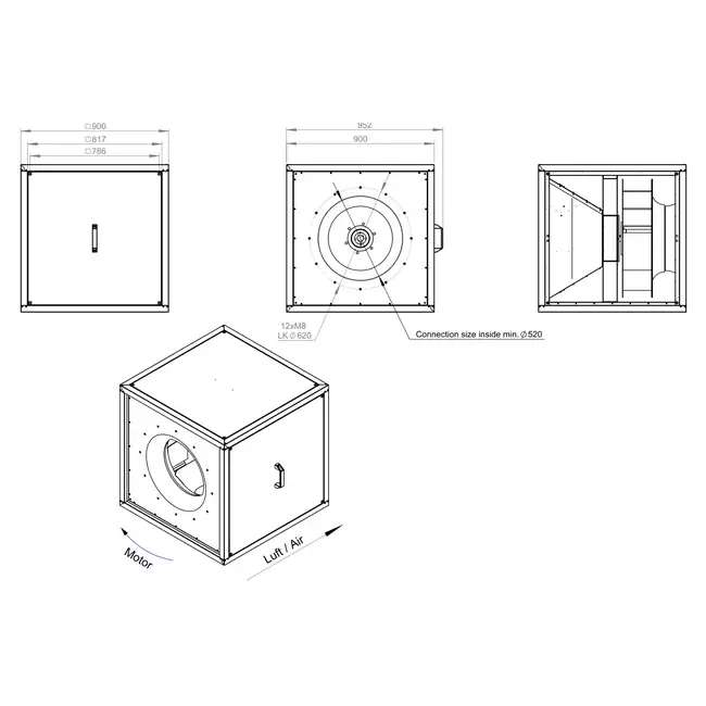 Motor des Kastenlüfters Außenluftstrom - MPC T 630 D4 K01