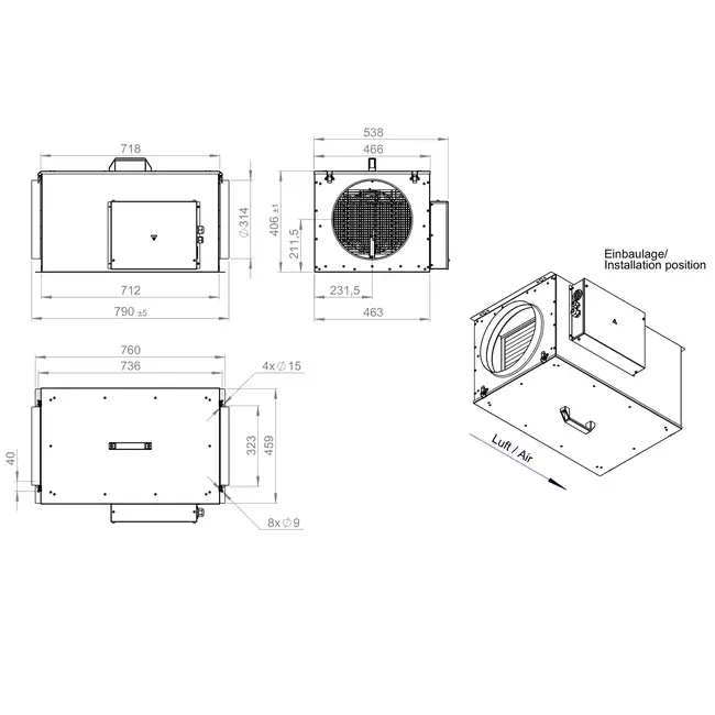 Versorgungseinheit mit Elektroheizung - FFH 315 EC EOJR 01