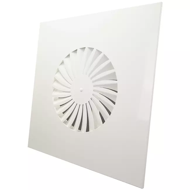Dralldiffusor, feststehend, quadratisch 500 mm - SWS500 RAL9010