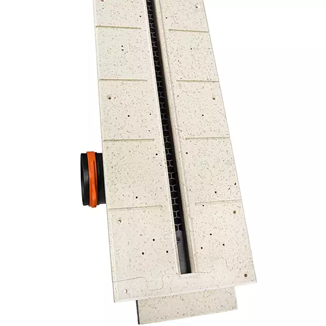 Ergovent verputzbarer rahmenloser Schlitzdurchlass 1050 mm mit Anschlussdurchmesser 90 mm - Modular - 1 Schlitz