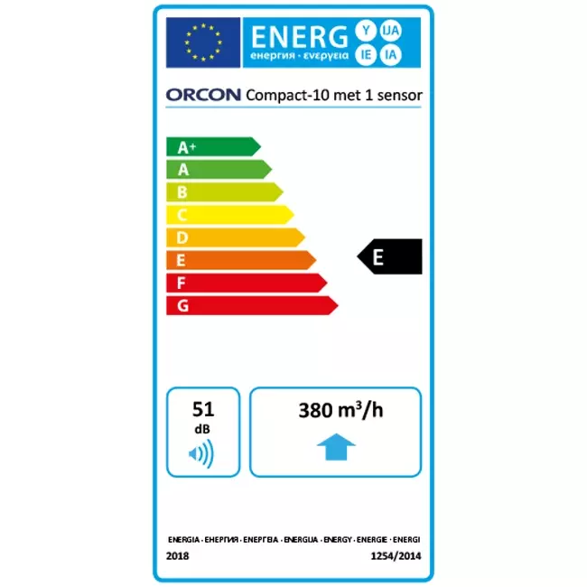 Orcon Compact 10RHP 320 m³/h + Feuchtigkeitssensor + RFT-Steuerung - Perilex-Stecker