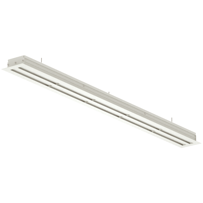 Lijnrooster aluminium met 4 instelbare patroonbladen – 1250 mm – RAL 9010