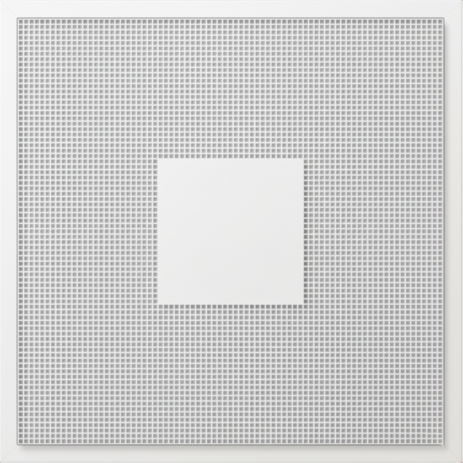 Perforierter Deckenauslass für Zu- und Abluft 595x595 mm - 200 mm - RAL 9016