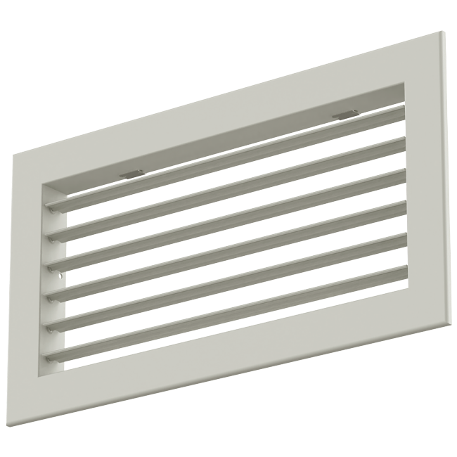 Einfach verstellbares Wandgitter aus Aluminium - mit Reibungsfedern - 200x100 mm - RAL 9010