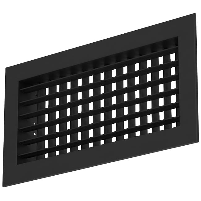 Doppeltes verstellbares Wandgitter aus Aluminium - mit Reibungsfedern - 800x200 mm - RAL 9005