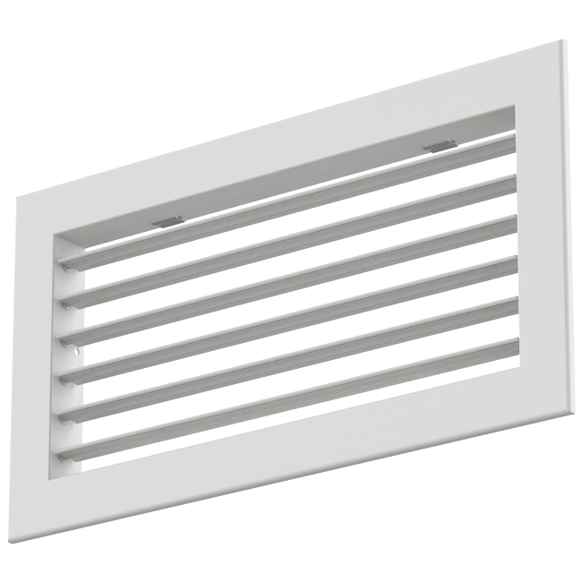 Einfach verstellbares Wandgitter aus Aluminium - mit Reibungsfedern - 200x100 mm - RAL 9016