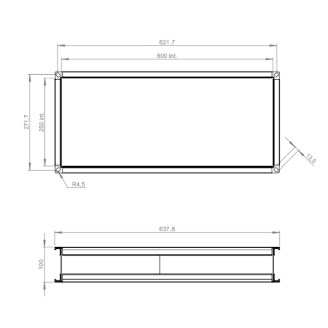 Flexibler Anschluss 600 x 250 - VS 6025