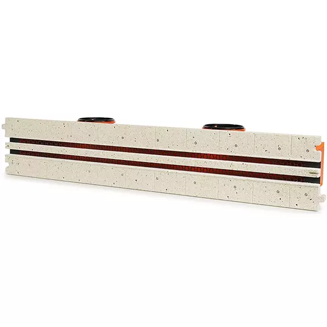Ergovent rahmenloser Schlitzauslass 1050 mm mit Anschlussdurchmesser 125 mm - Klimatisierung - 2 Schlitze