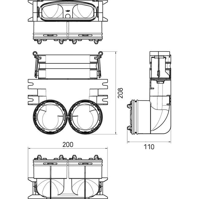 Ubbink Air Excellent 2x 34C - 45SC biegen 90° Reduzierstück