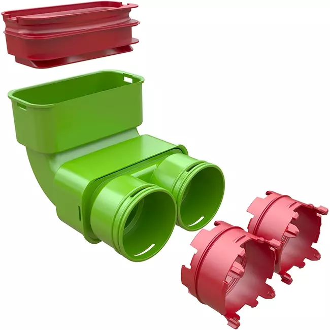 Ubbink Air Excellent 2x 23C - 55SC biegen 90° Reduzierstück - vertikal