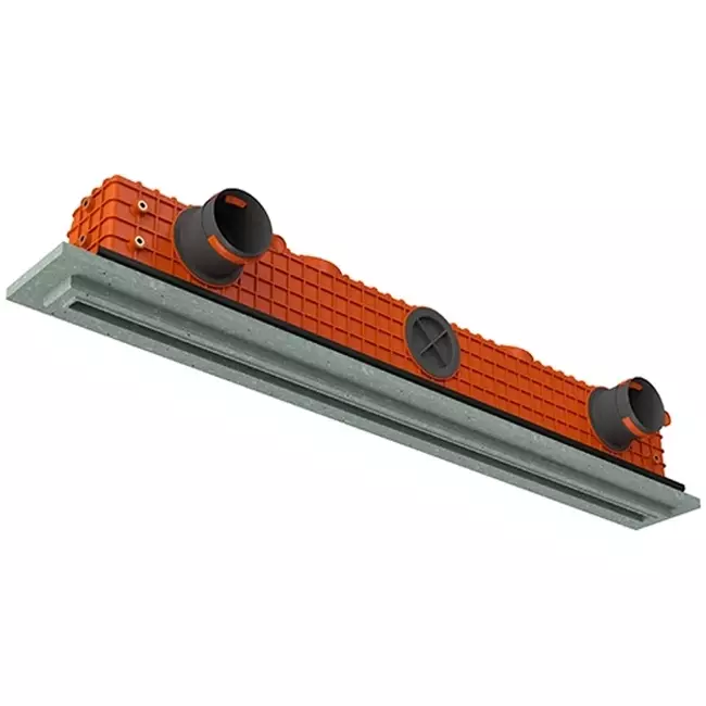 Ergovent verputzbarer rahmenloser Schlitzdurchlass 1000 mm mit Anschlussdurchmesser 75 mm - Standard