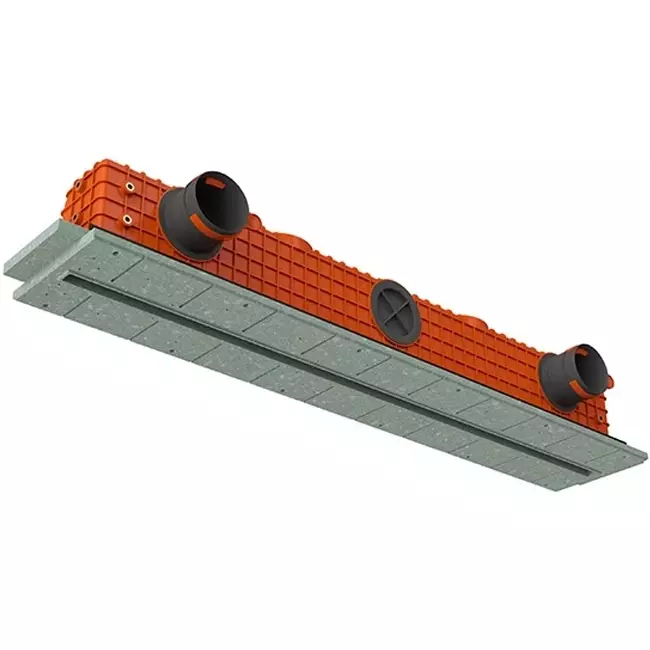 Ergovent verputzbarer rahmenloser Schlitzdurchlass 1000 mm mit Anschlussdurchmesser 75 mm – Profil
