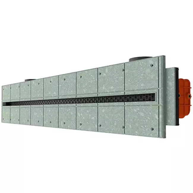 Ergovent verputzbarer rahmenloser Schlitzdurchlass 1000 mm mit Anschlussdurchmesser 75 mm – Profil