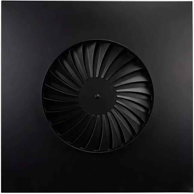 Dralldurchlass mit feststehenden Lamellen 600mm quadratisch - SWS 600 RAL 9005 30% Glanz