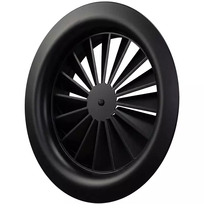 Dralldiffusor rund 125 mm Zentralschraube - SWR125 RAL9005 30% glänzend