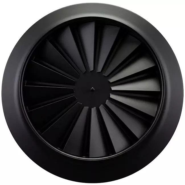 Dralldiffusor rund 125 mm Zentralschraube - SWR125 RAL9005 30% glänzend