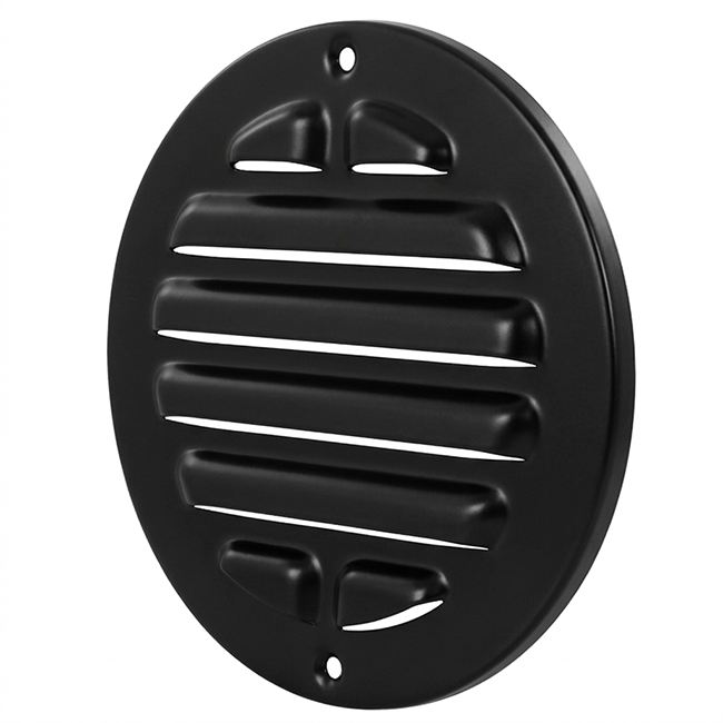 Außengitter rund 80mm Aluminium - RAL9005 30% Glanz