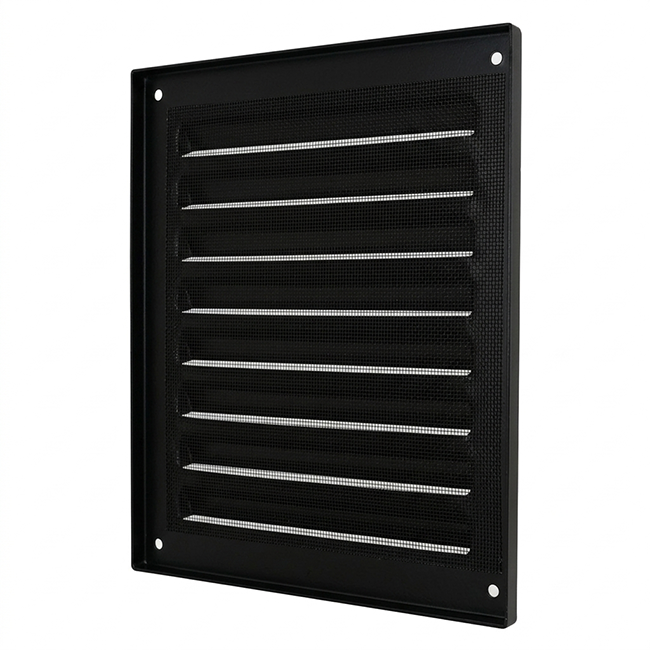 Außengitter quadratisch 200x200 mm Aluminium - RAL9005 30% Glanz