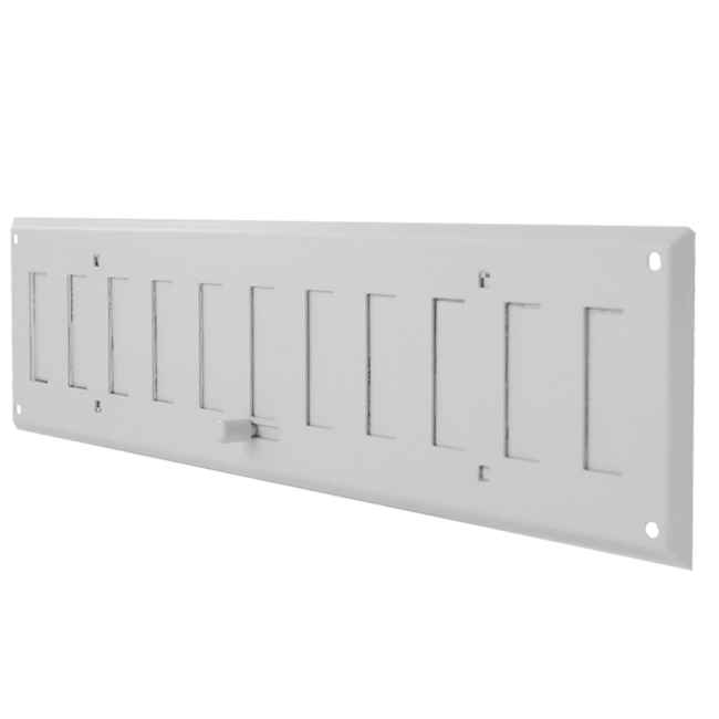 Verstellbares Wandgitter 300x100 mm Metall - RAL 9016