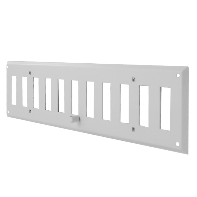 Verstellbares Wandgitter 300x100 mm Metall - RAL 9016