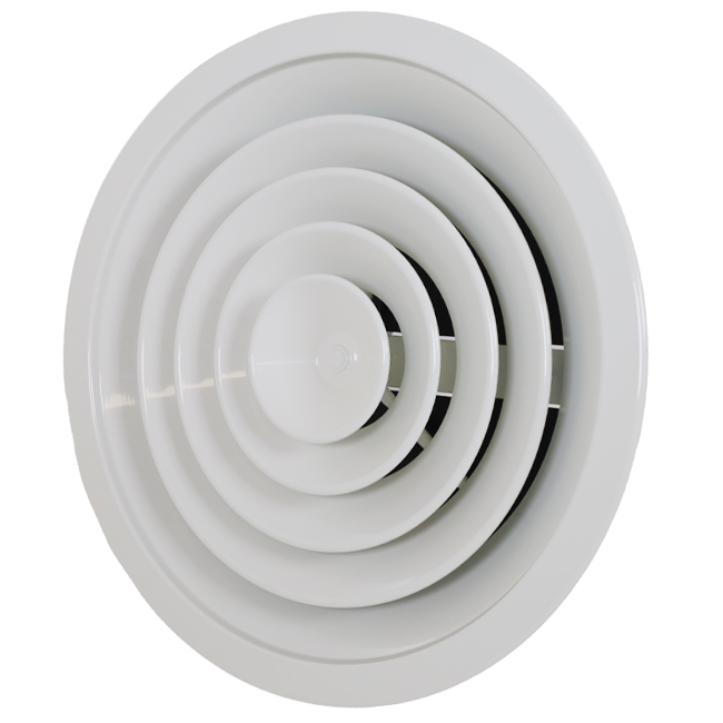 Deckendiffusor rund mit festem Muster Ø 150 mm - RAL9010